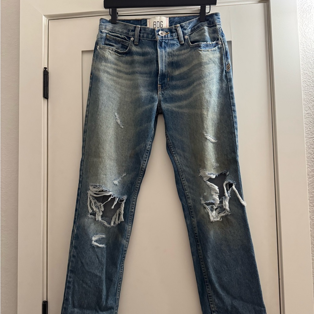 BDG Men's Ripped Blue Slim Jeans